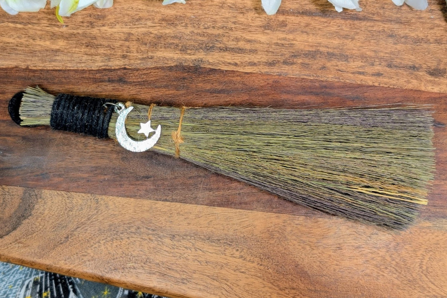 Besom with Moon & Star Charm
