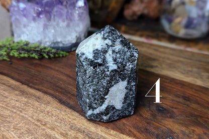 Black Tourmaline in Quartz Point 2.5"