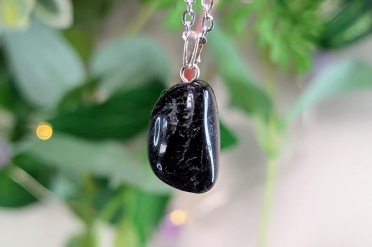 Black Tourmaline Tumbled Necklace