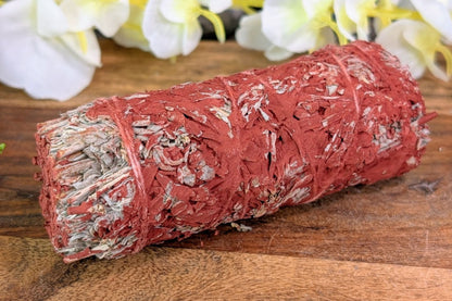 Blue Sage with Dragon's Blood Resin Herb Bundle 4"