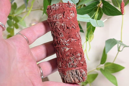 Blue Sage with Dragon's Blood Resin Herb Bundle 4"