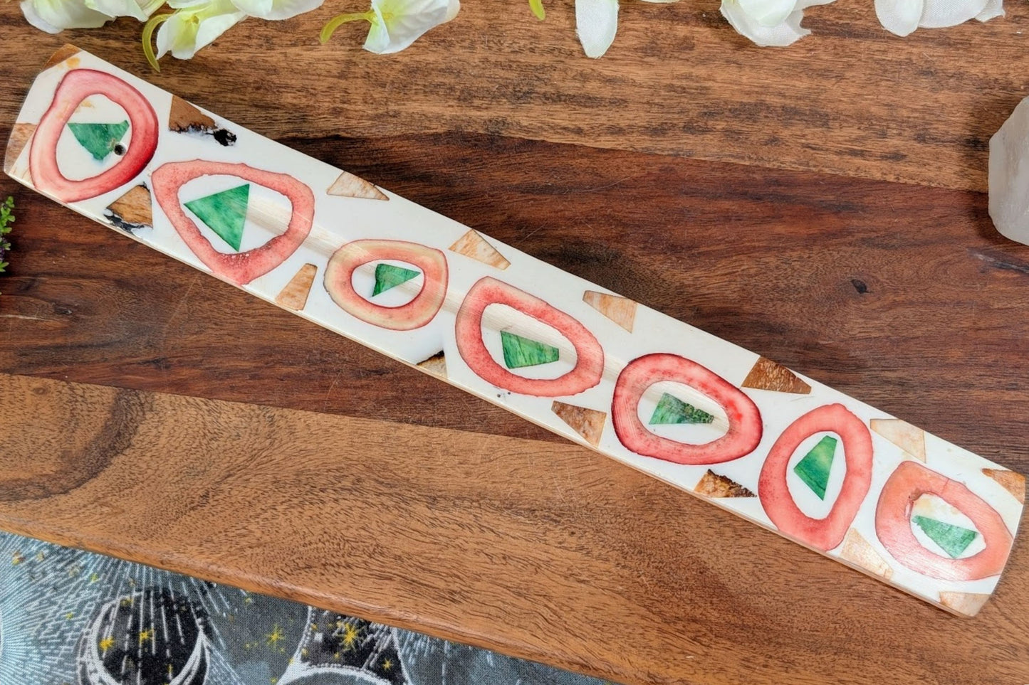 Bone Painted Incense Holder