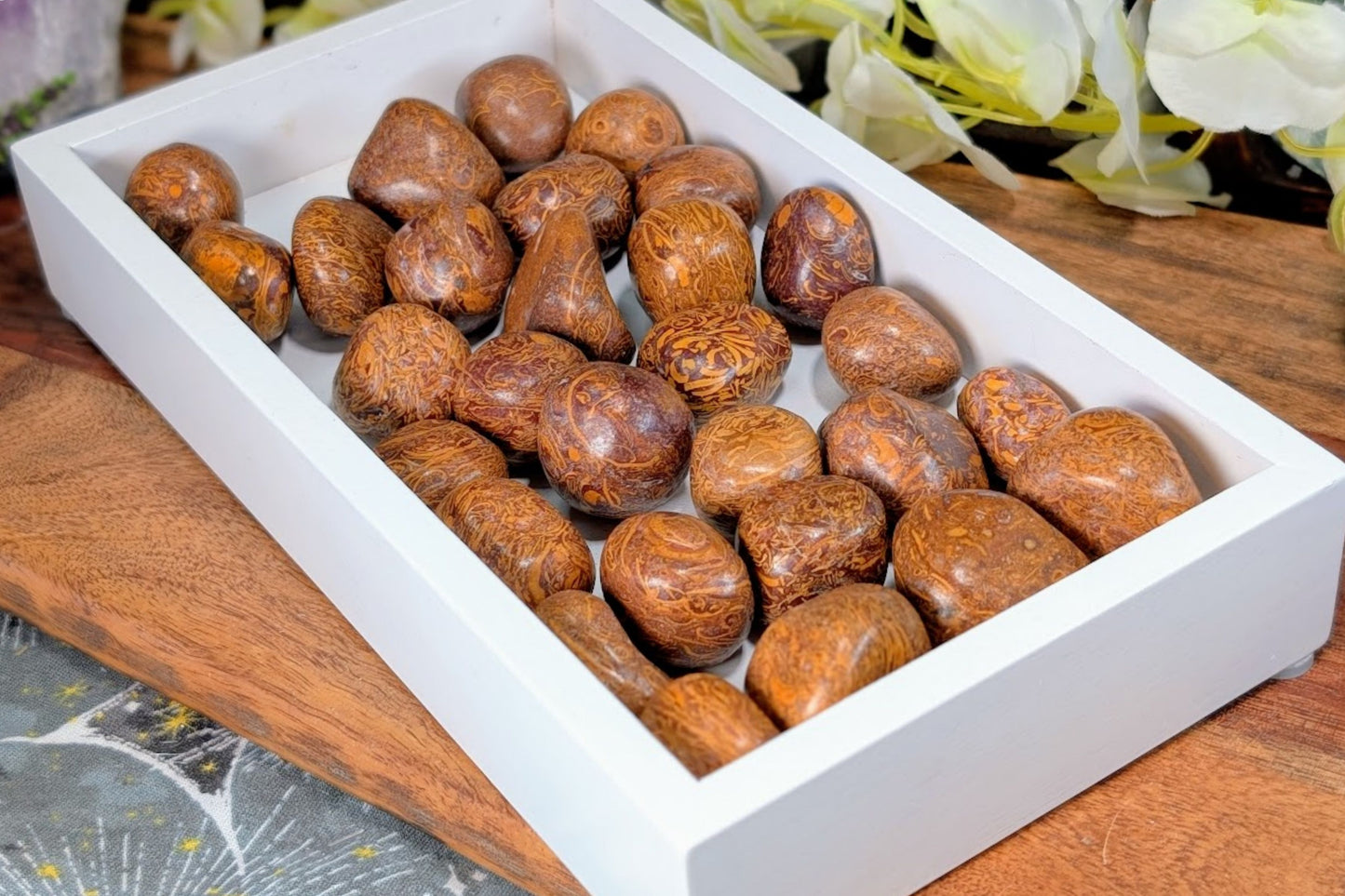 Calligraphy Stone Tumbled - Set of 3