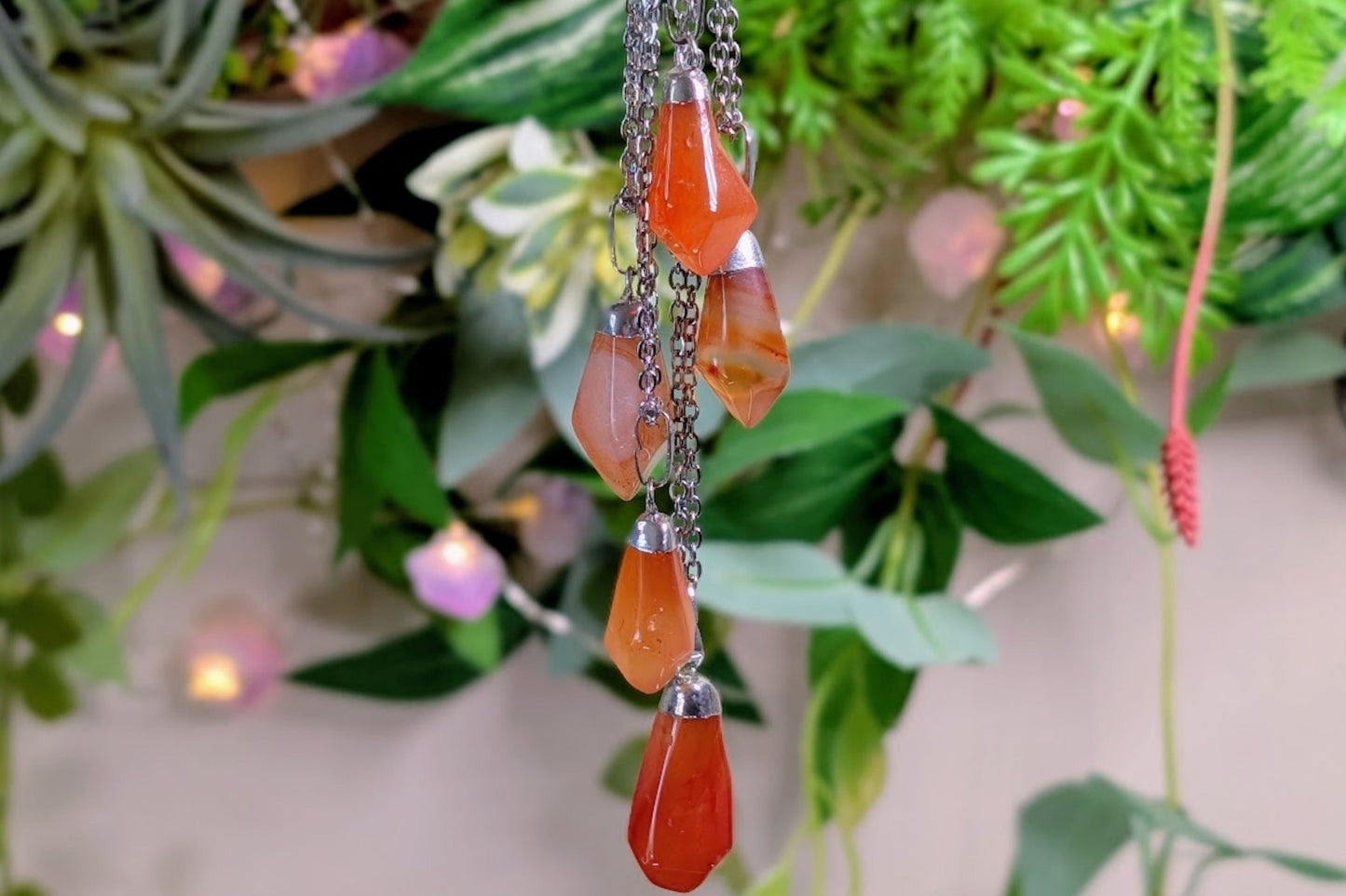 Carnelian Diamond Shape Necklace