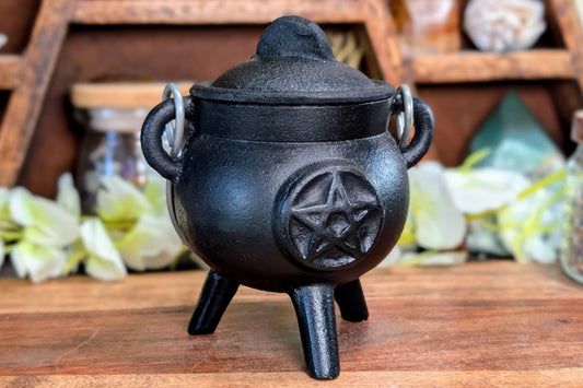 Cast Iron Cauldron with Pentacle