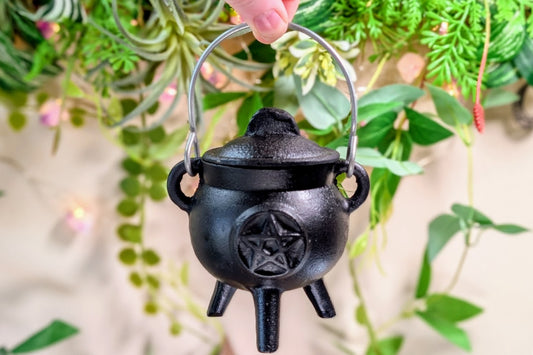 Cast Iron Cauldron with Pentacle