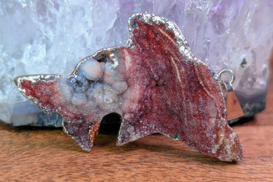 Chalcedony Druzy Dolphin Necklace