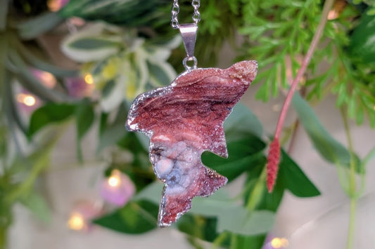 Chalcedony Druzy Dolphin Necklace