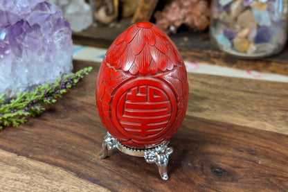 Cinnabar Style Engraved Egg