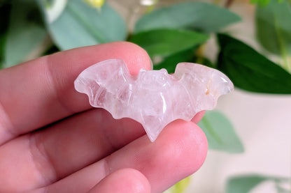 Clear Quartz Bat Carving