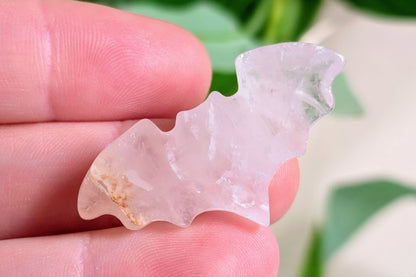 Clear Quartz Bat Carving