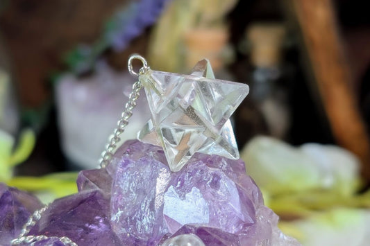 Clear Quartz Star Tetrahedron Pendulum