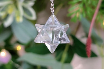 Clear Quartz Star Tetrahedron Pendulum