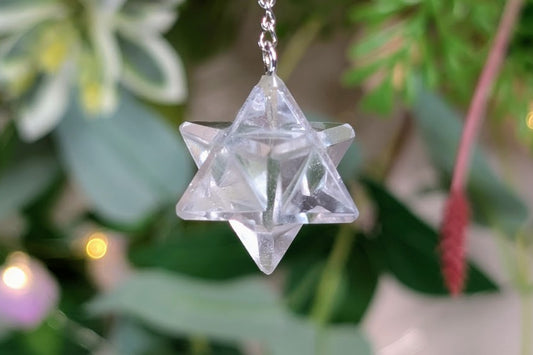 Clear Quartz Star Tetrahedron Pendulum