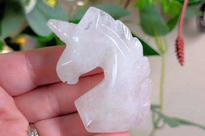 Clear Quartz Unicorn Head