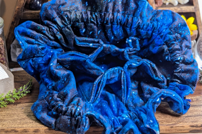 Velvet Drawstring Compartment Bag - Blue Nebula