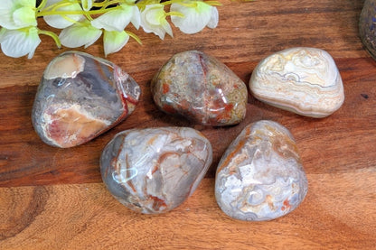 Crazy Lace Agate Palm Stone