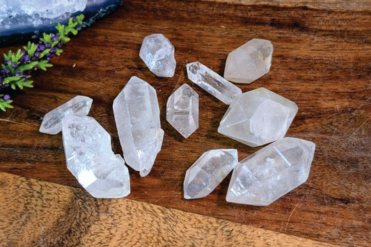 Clear Quartz Double Terminated Rough Points - 0.4 oz Set