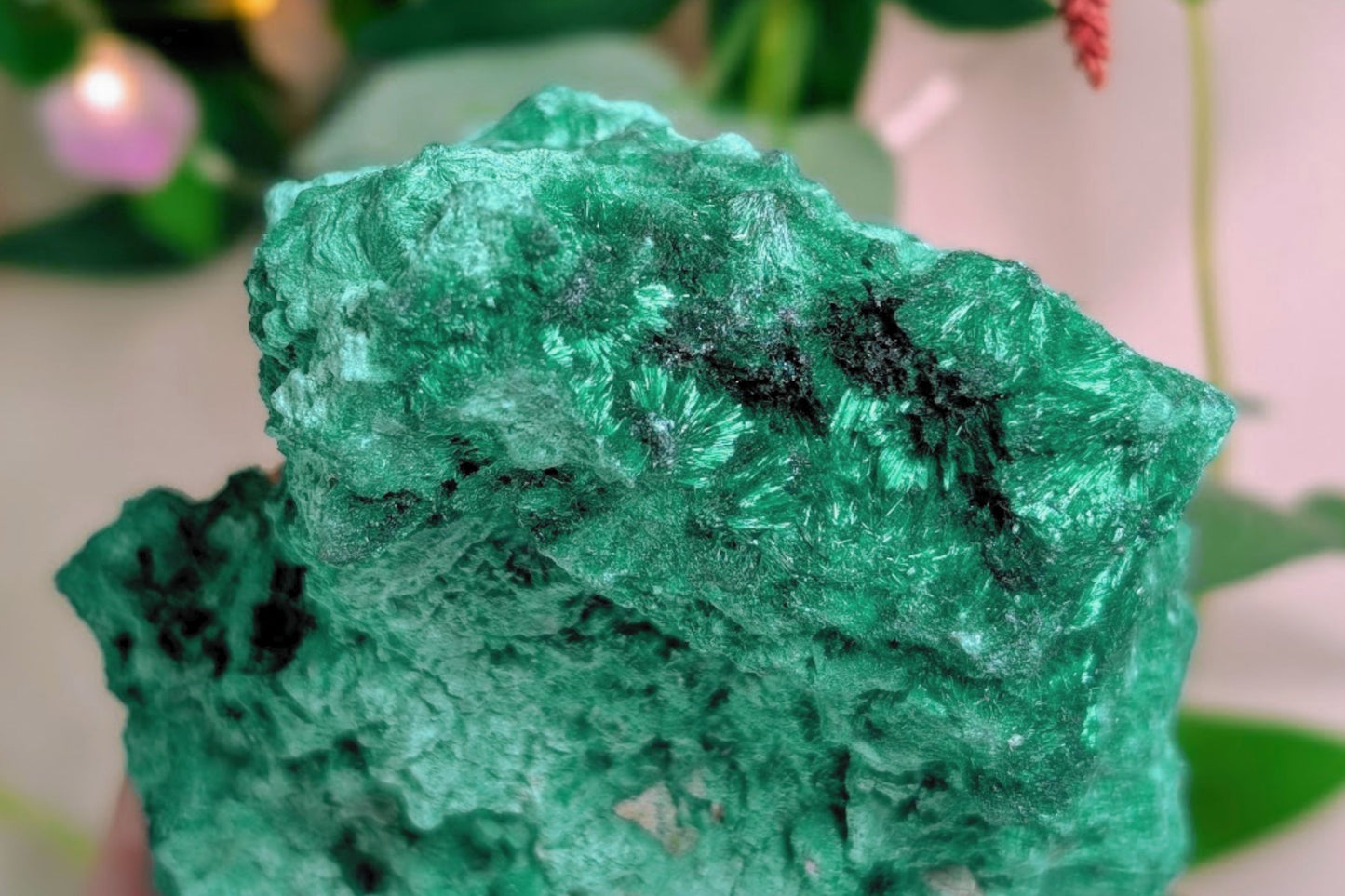 Malachite Fibrous Cluster