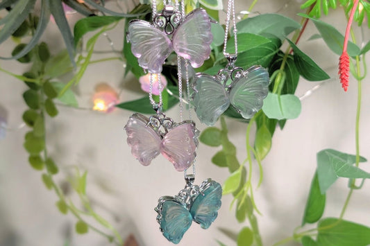 Fluorite Butterfly Necklace