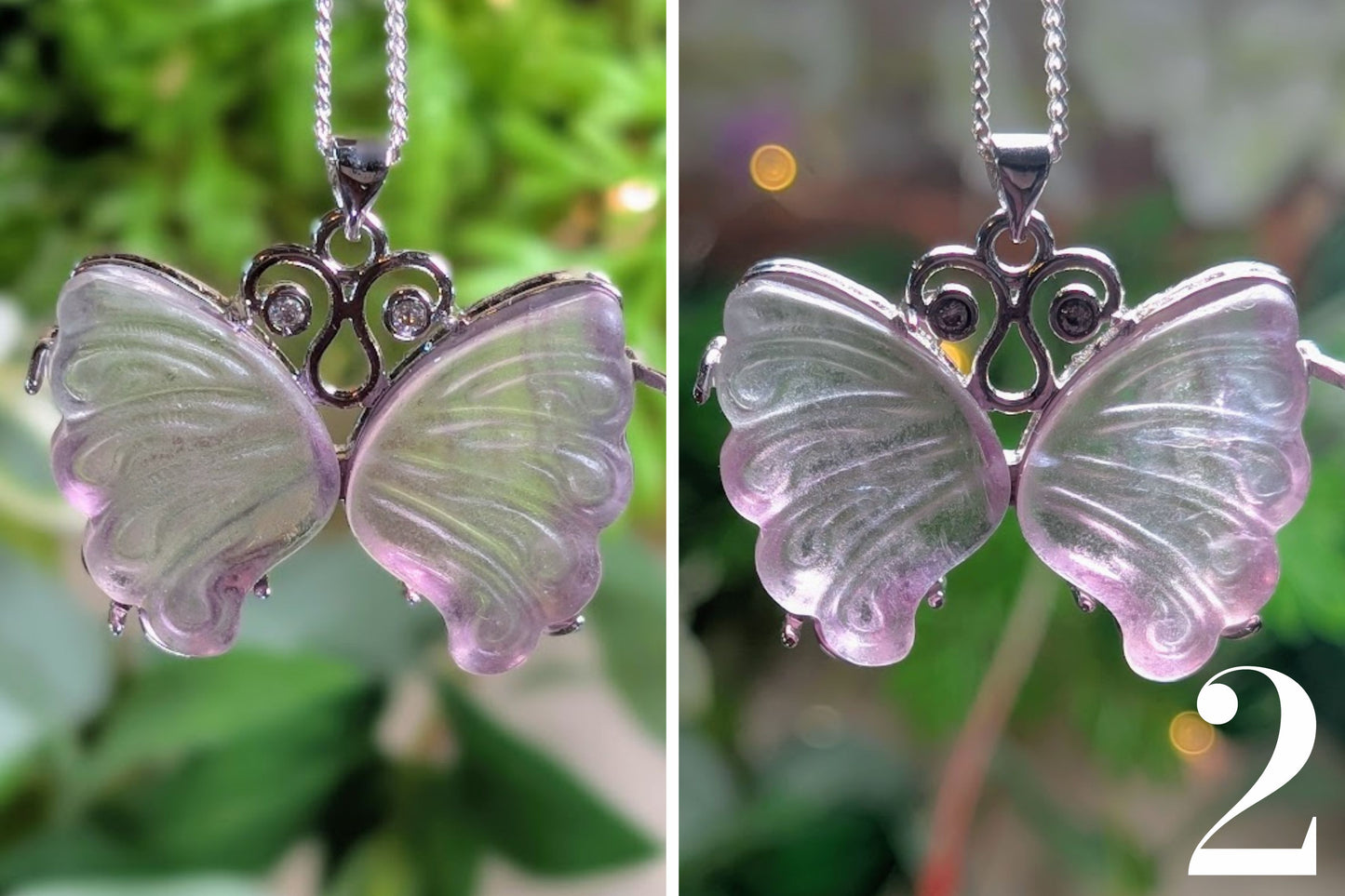 Fluorite Butterfly Necklace