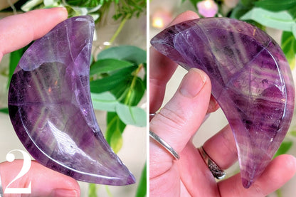 Fluorite Crescent Moon Dish