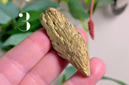 Gold Aura Kyanite Fan