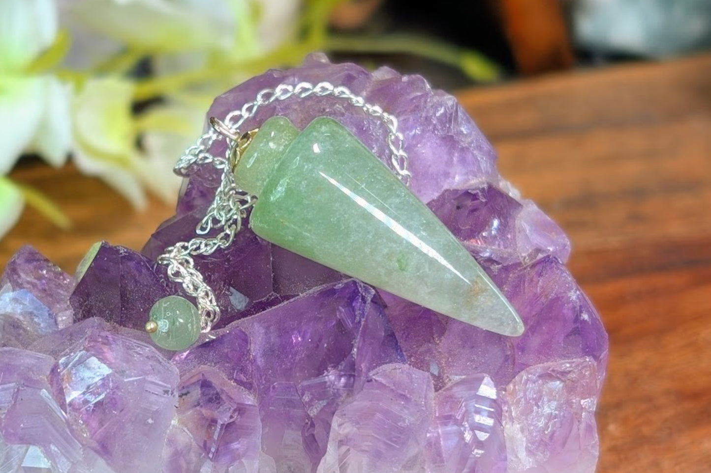 Green Aventurine Pendulum - Tear Drop
