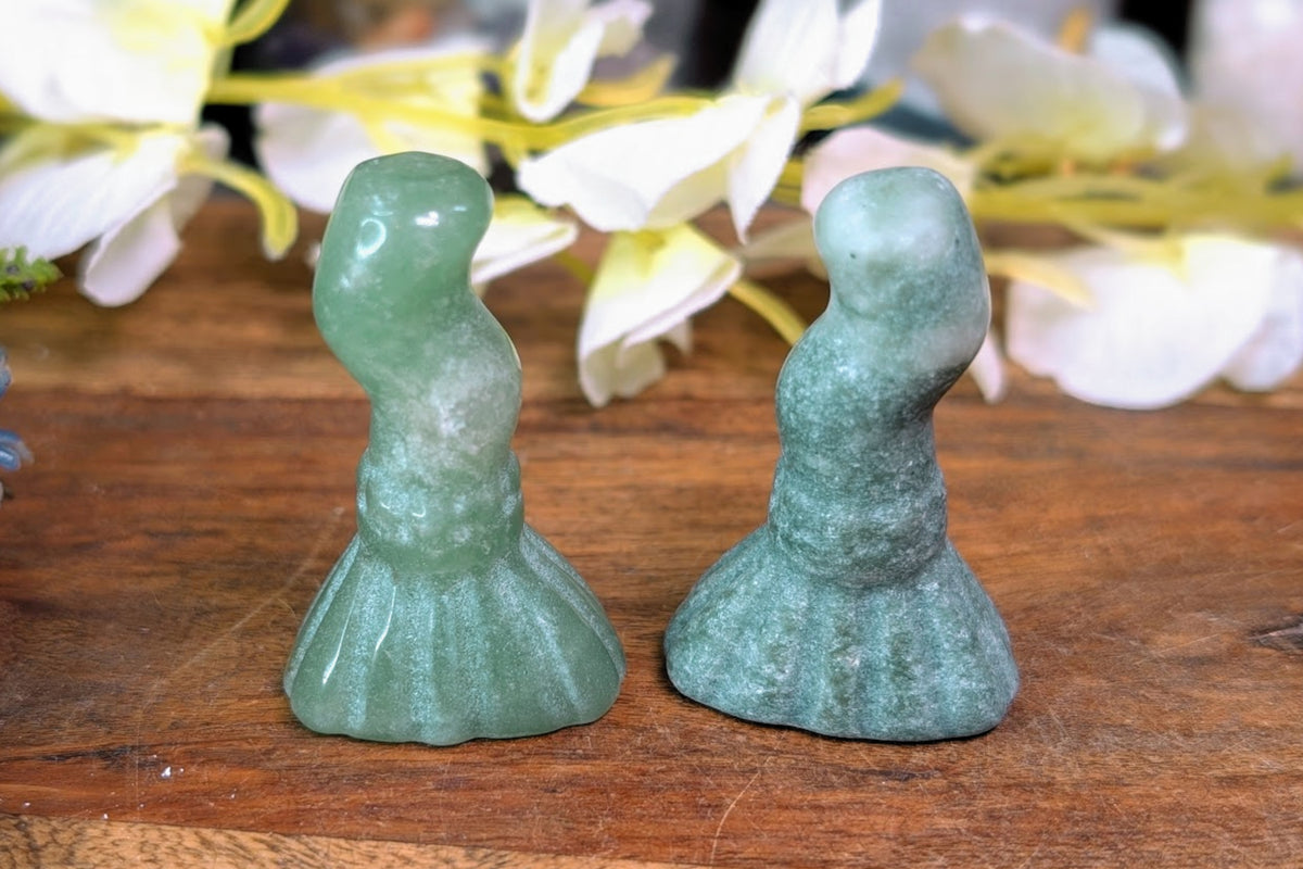 Green Aventurine Witch Broom Figurine