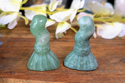 Green Aventurine Witch Broom Figurine