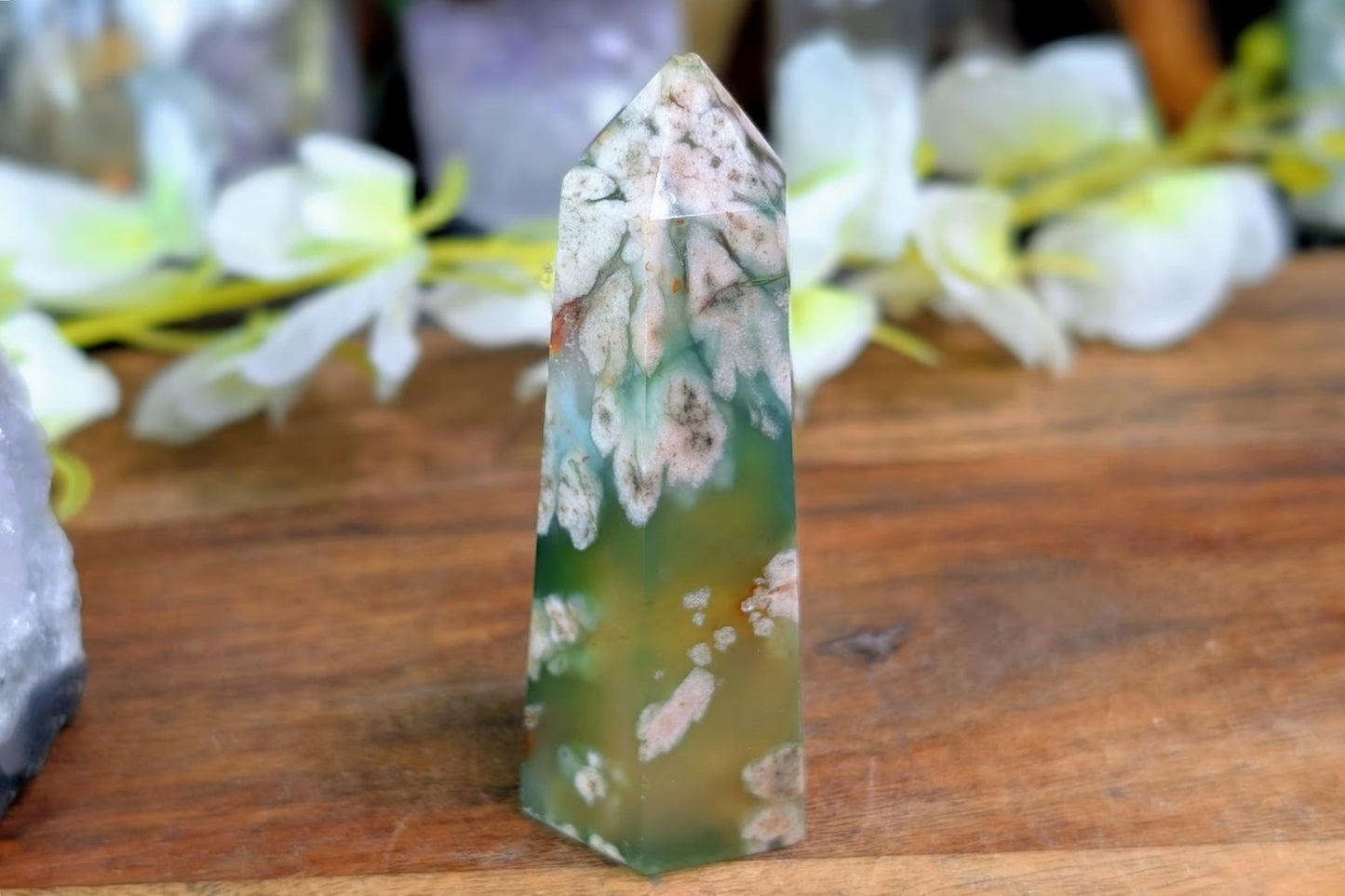 Green Flower Agate Point