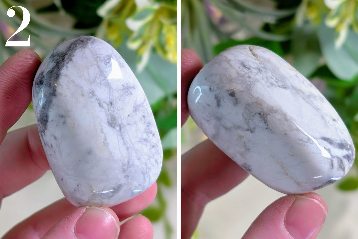Howlite Palm Stone