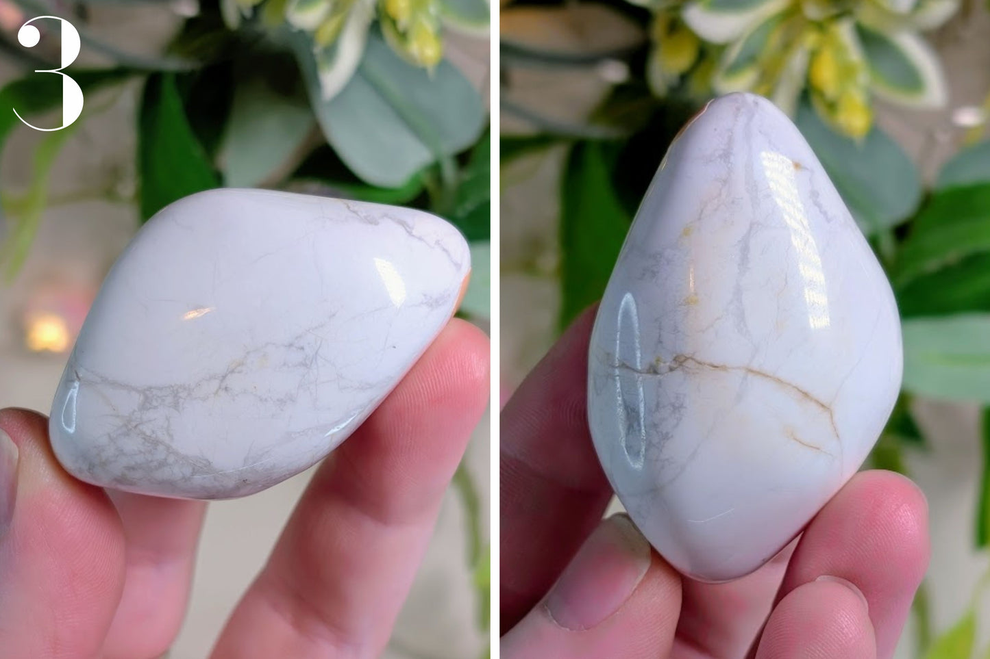 Howlite Palm Stone