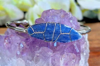 Brass Cuff Bracelet with Kyanite