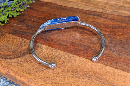 Brass Cuff Bracelet with Kyanite