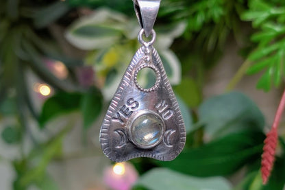 Labradorite Planchette Sterling Silver Necklace