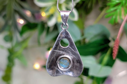 Labradorite Planchette Sterling Silver Necklace