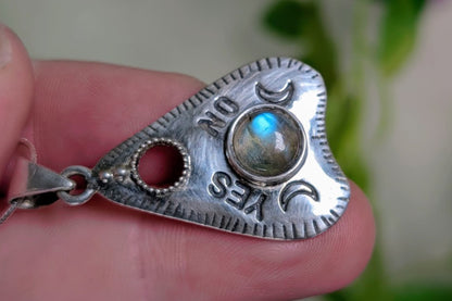 Labradorite Planchette Sterling Silver Necklace