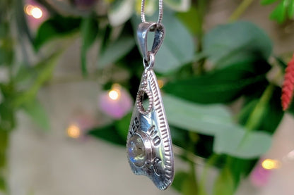 Labradorite Planchette Sterling Silver Necklace