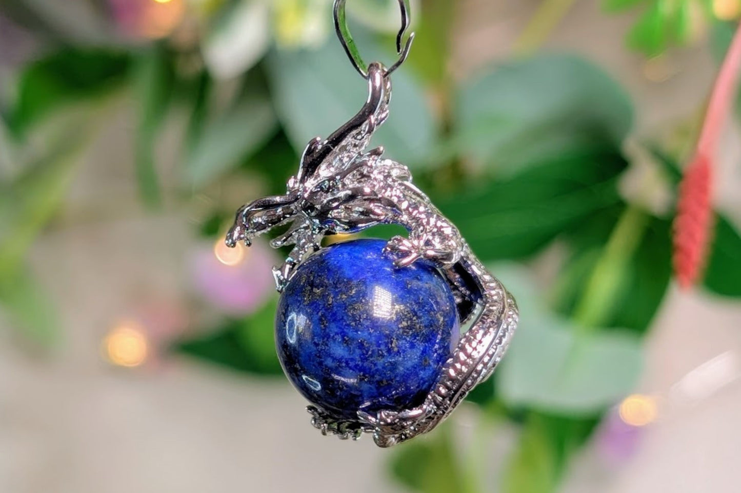 Lapis Lazuli Dragon Orb Necklace