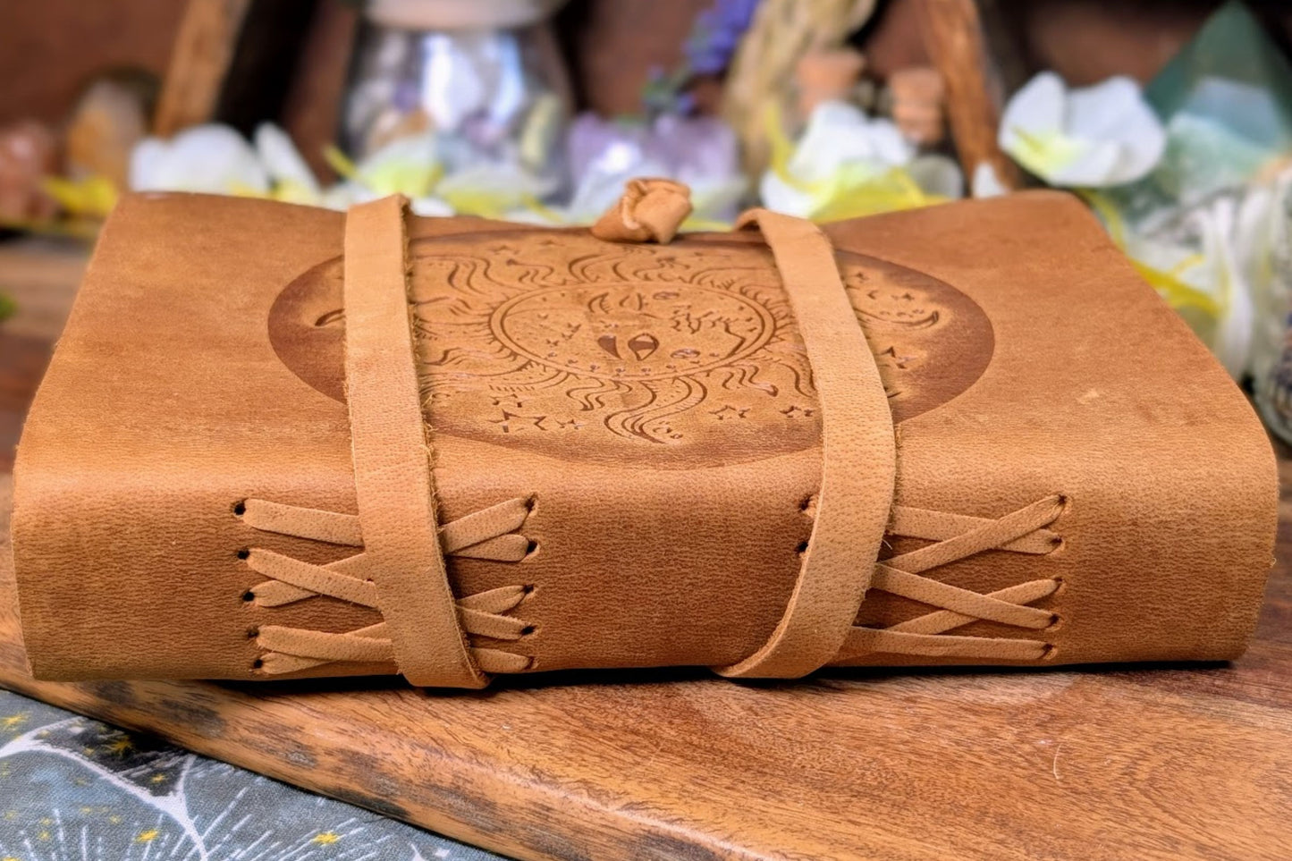 Leather Journal - Sun Moon & Stars