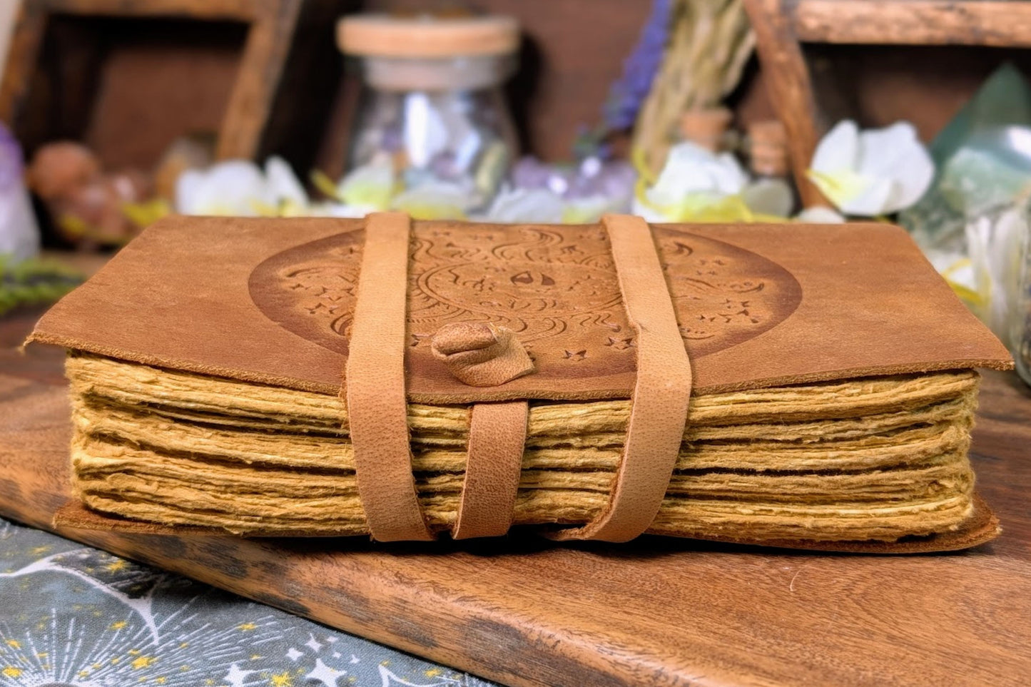 Leather Journal - Sun Moon & Stars