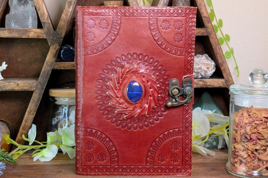 Leather Journal with Lapis Lazuli