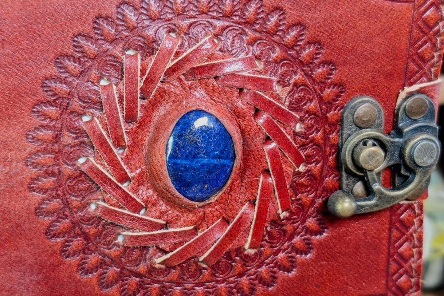Leather Journal with Lapis Lazuli