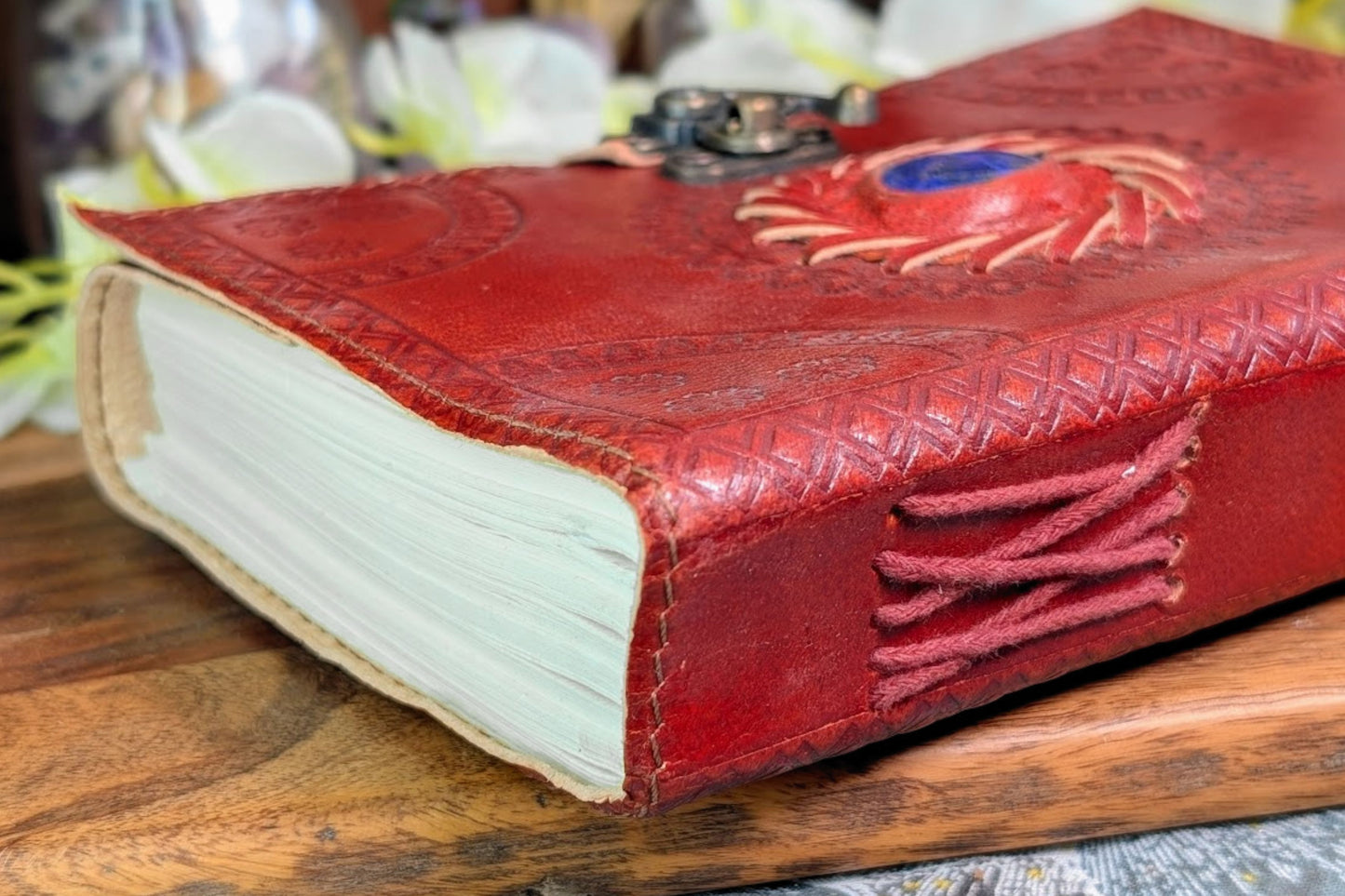Leather Journal with Lapis Lazuli