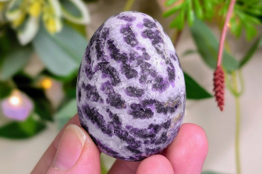 Lepidolite in Quartz Egg