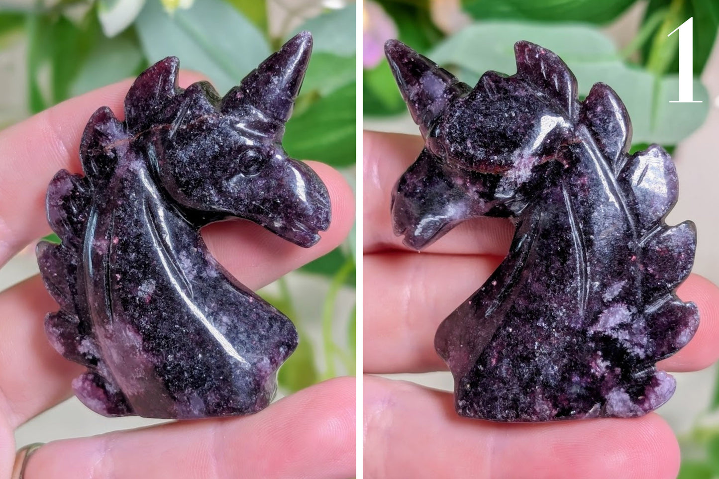 Lepidolite Unicorn Head