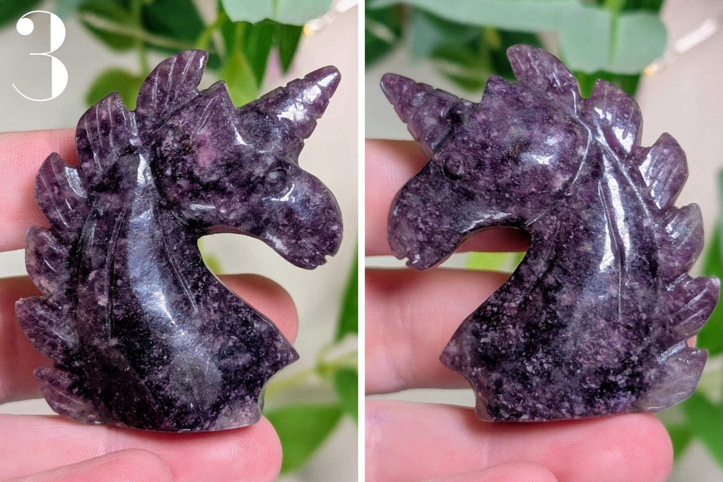 Lepidolite Unicorn Head