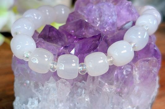 Milky Quartz with Angel Aura Bracelet
