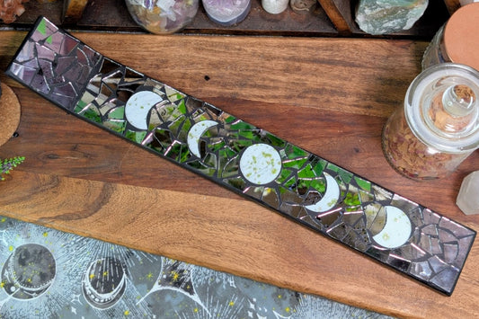 Mirror Mosaic Moon Phase Incense Holder